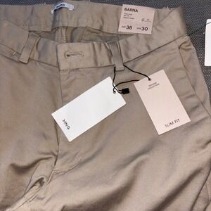 MNG MANGO Barna Slim Fit Chino Style Regular Length Beige Pants 30x30 Men's